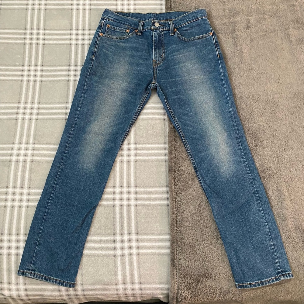 Levi’s Mens Blue Washed Straight Jeans Size 32 X 30